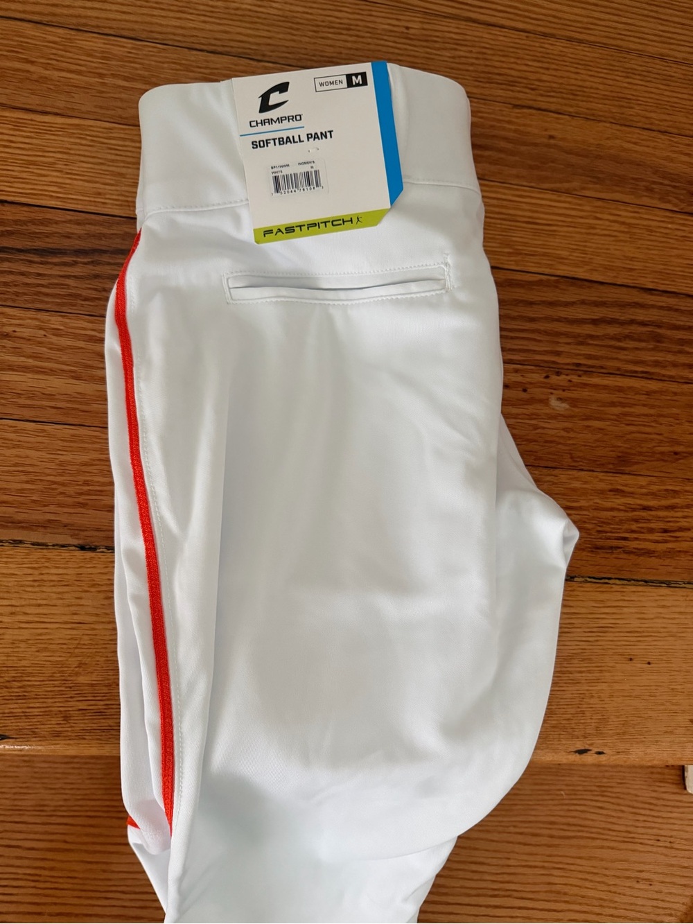 Champro Women's White Softball Pants with Red Side Stripe